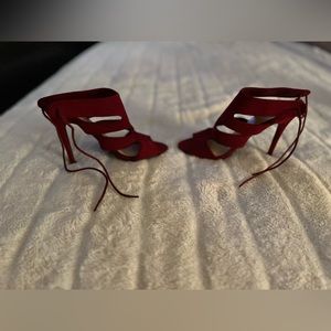 Maroon Suede Heels